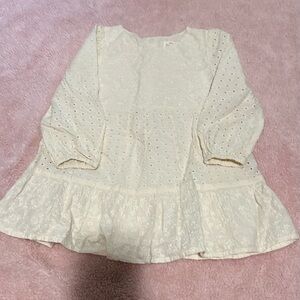 Cat & Jack Cream Eyelet Blouse